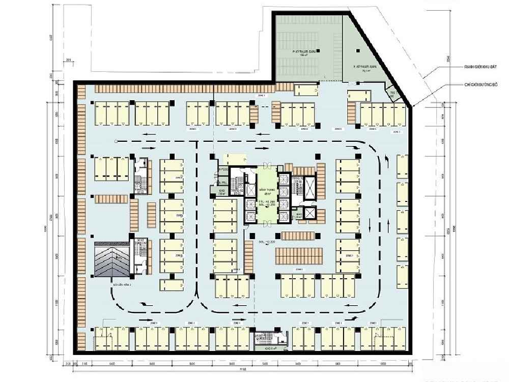 Sơ đồ tầng hầm chung cư